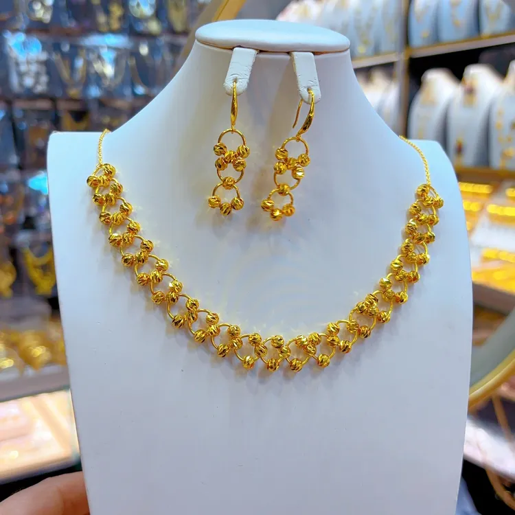 铜合金亚克力项链 新款时尚气质512-3-2百搭精致民族风首饰金色