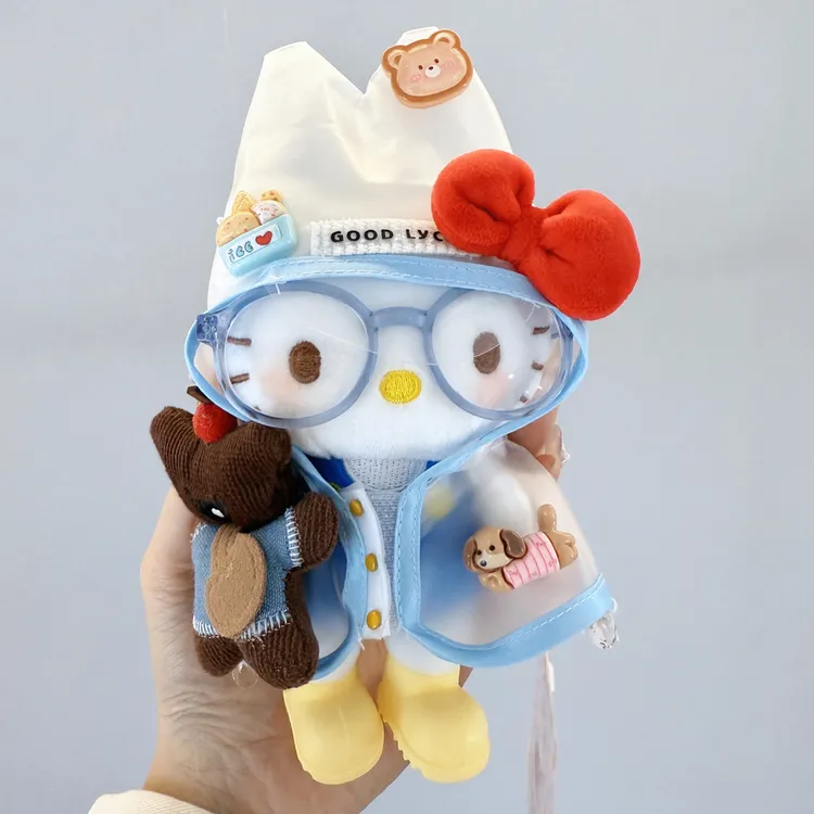 正版三丽鸥书包挂件背包钥匙扣礼物毛绒玩具车载摆件雨衣kitty