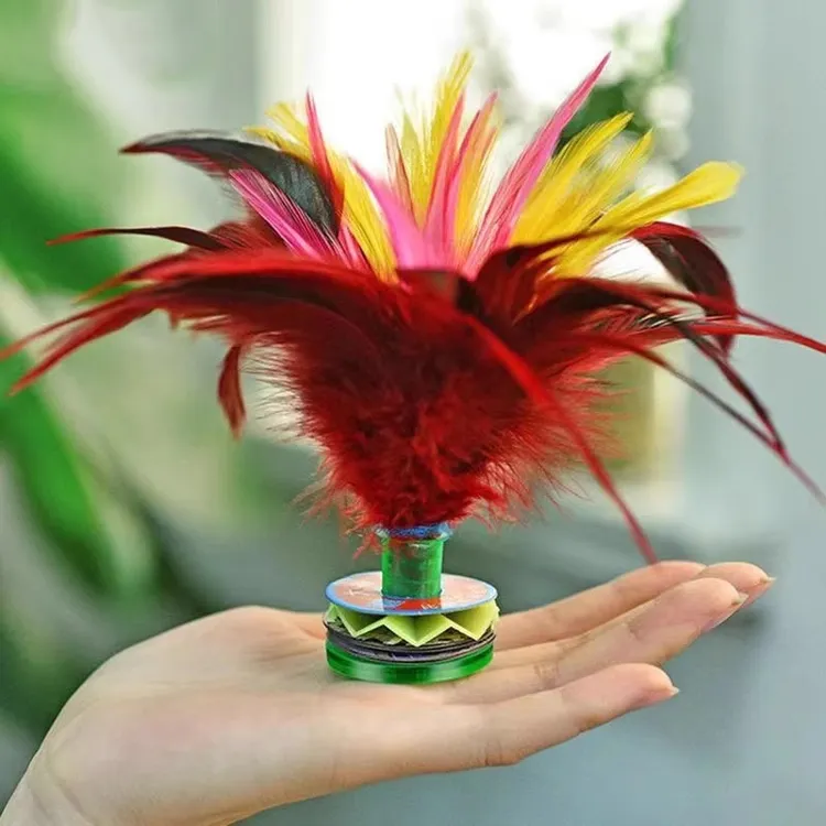 手工鸡毛毽子儿童小学生比赛专用运动耐踢健身花毽幼儿园彩色腱子