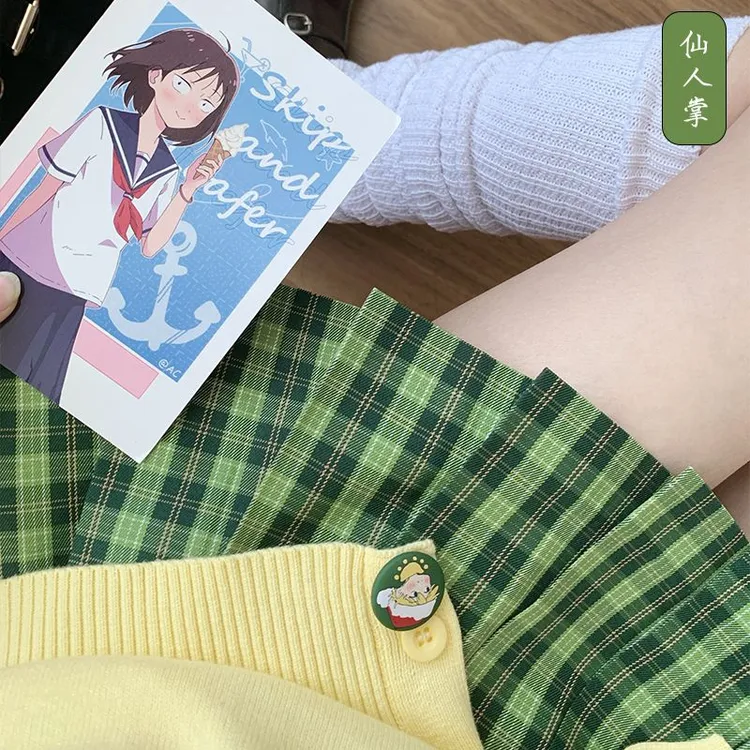 绊JK原创『仙人掌』正版JK制服格裙半身裙短裙A字裙百褶裙校供风