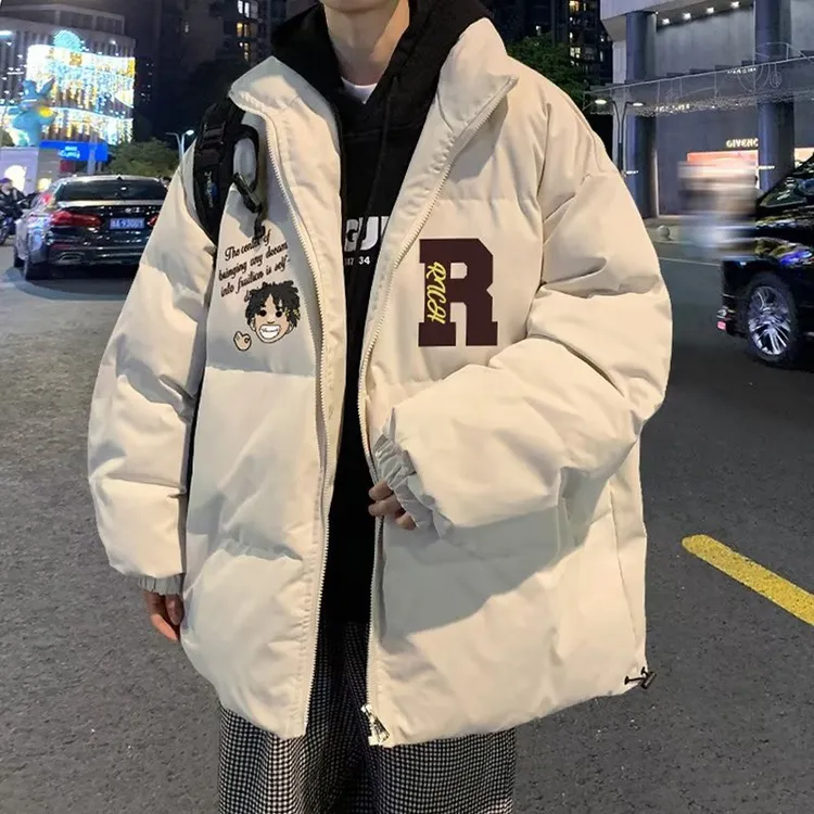 大码宽松棉服男款冬季外套棉衣夹克青少年美式潮流保暖立领棉袄子