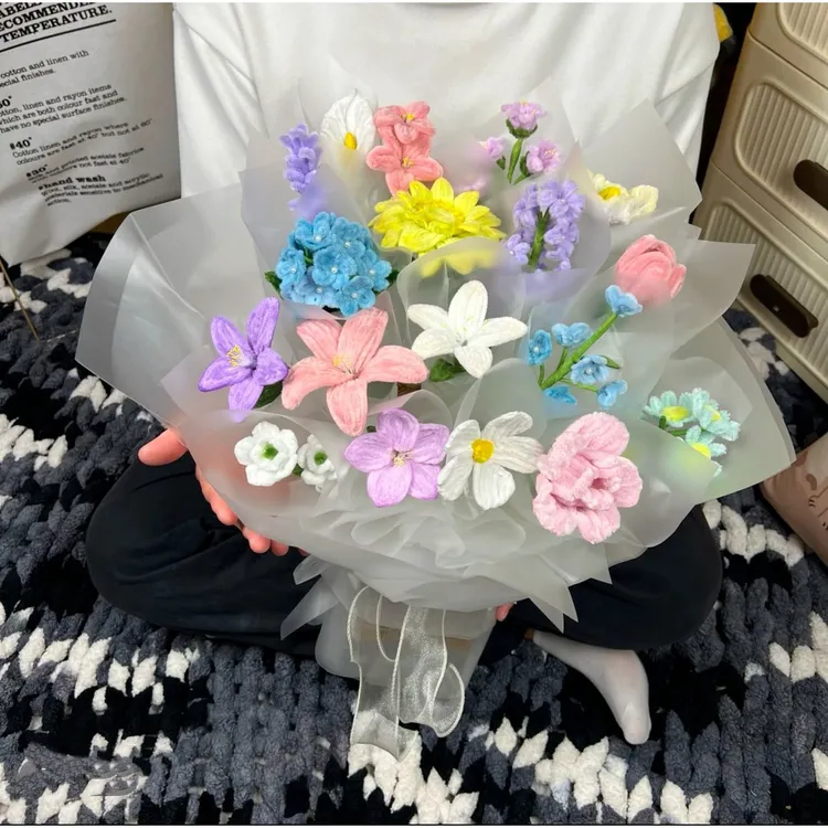 一岁一礼扭扭棒花束自制手工DIY花束材料包送女朋友生日520礼物