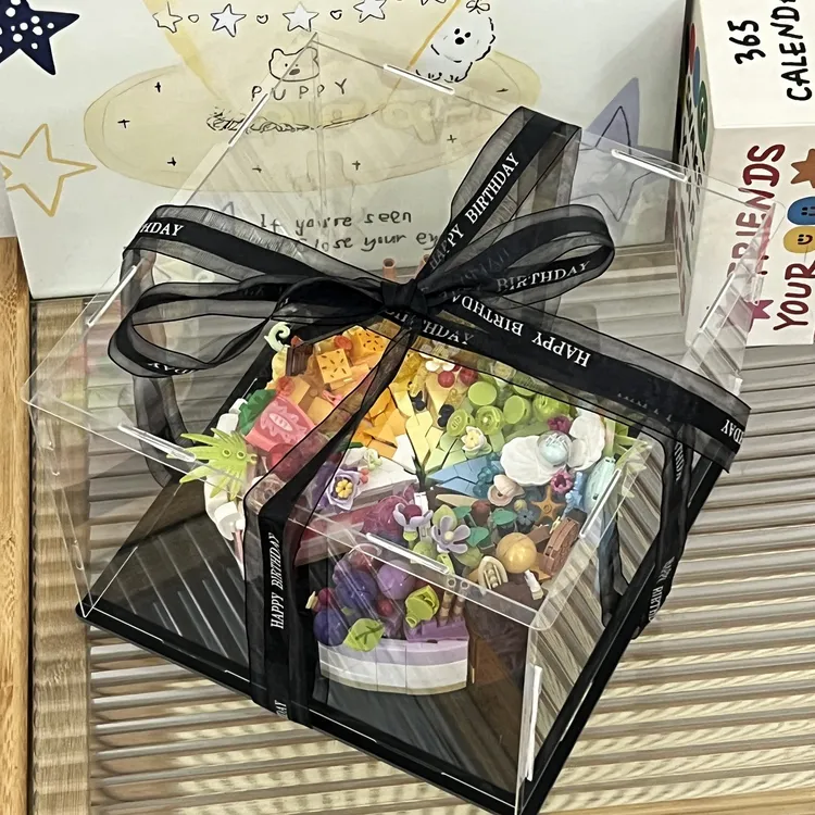 网红生日蛋糕积木益智拼装儿童玩具送女孩diy生日礼物可爱摆件