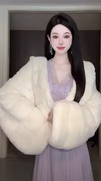【雅乔定制】雪山来信 高档进口懒兔毛皮草外套女秋冬DYDD-25070079