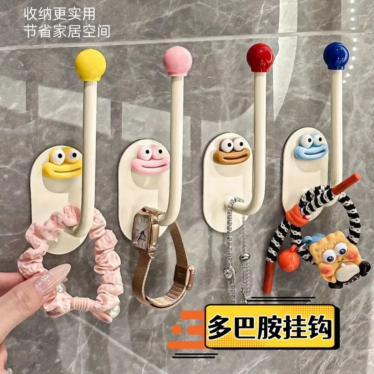 发圈发箍粘钩卫生间收纳架发夹皮筋头绳挂钩首饰品发绳收纳架塑料