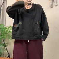 啵啵CM3333 V领大口袋贴布大毛圈卫衣