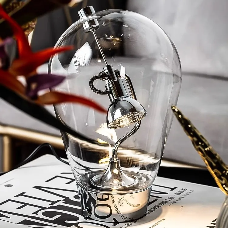 美式复古小台灯INS工业风创意灯泡设计师办公桌触摸调光氛围夜灯