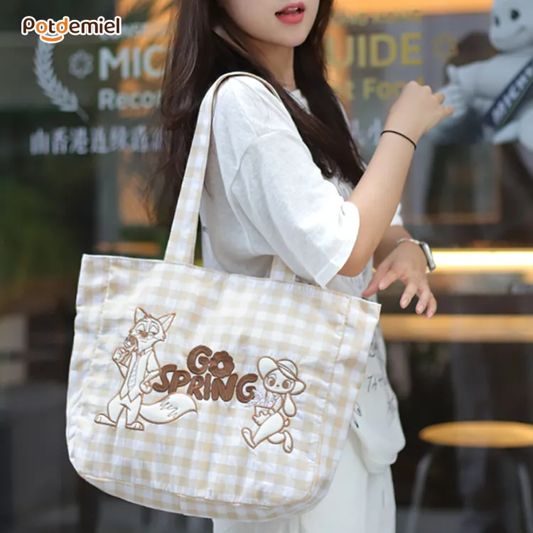 potdemiel迪士尼正版史迪奇噗噗疯狂动物城朱迪尼克帆布包