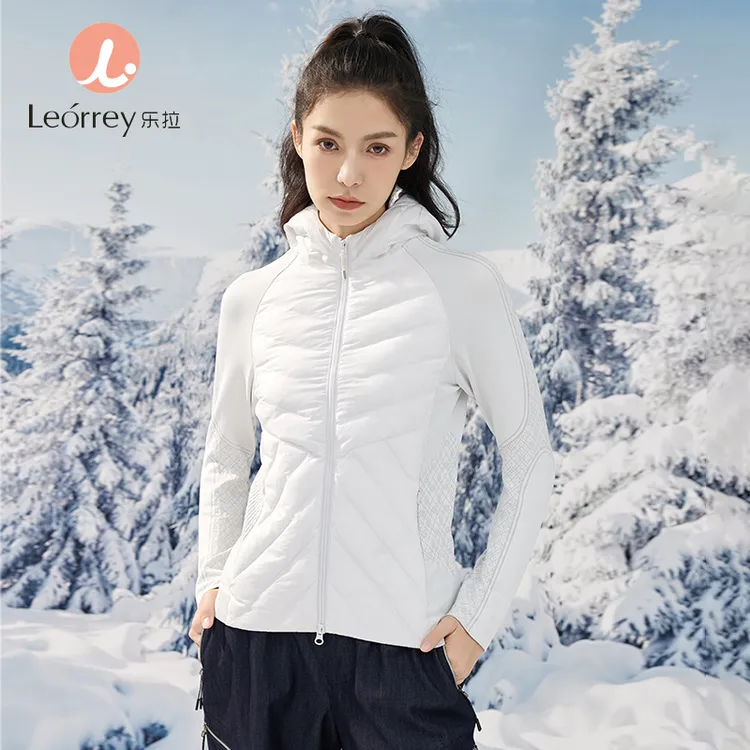 Leorrey/乐拉跑步保暖户外带帽显瘦秋冬白鸭绒羽绒运动外套WT3628