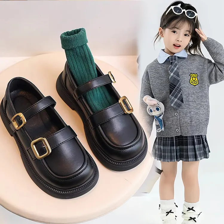 女童鞋2025新款儿童鞋子女孩公主鞋黑色乐福鞋女宝单鞋皮鞋软底