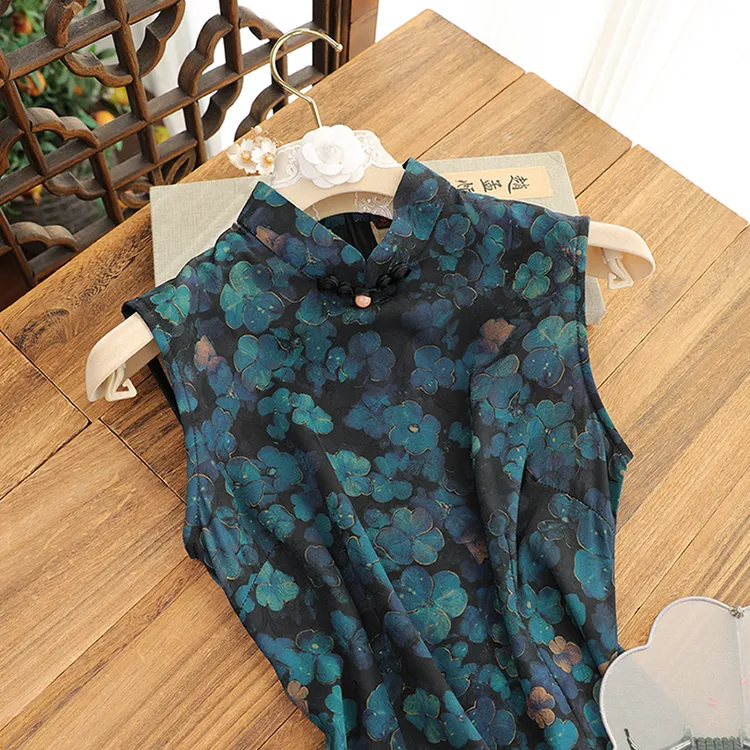 俏娘鱼2025年春季新款复古新中式无袖旗袍日常可穿改良气质老上海