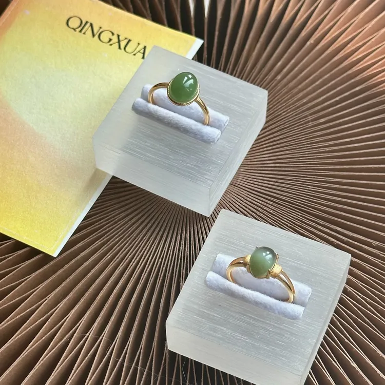 QINGXUAN*和田玉碧玉戒指*新中式