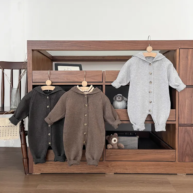 【高品质】巴拉拉ins婴幼儿宝宝春秋针织连体衣韩国婴儿秋季超萌兔