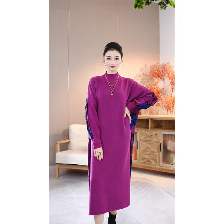 重磅【流离】秋冬高级感宽松秋冬保暖时尚气质洋气毛衣连衣裙-1212#