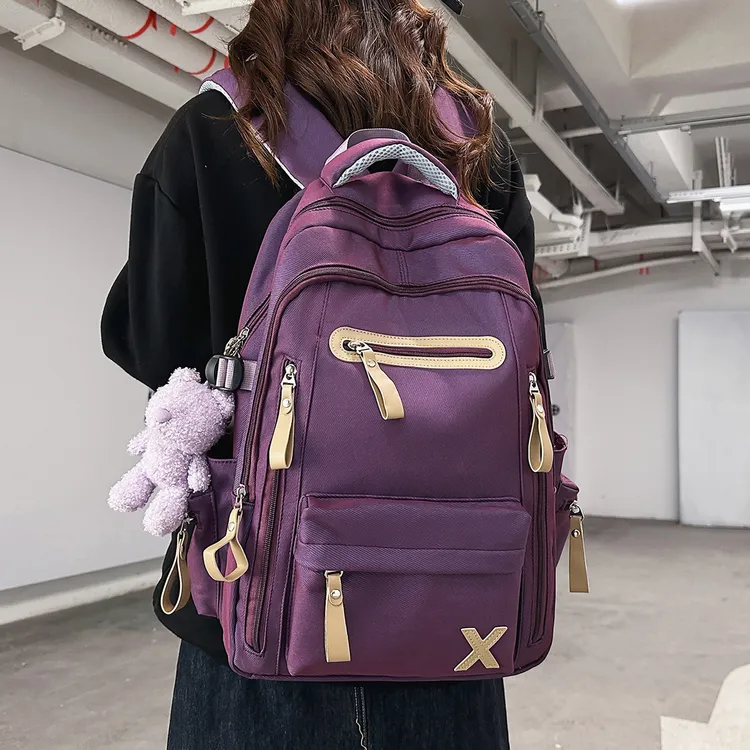 初中生书包男女大容量高中生减负护脊双肩包女2025新款旅行电脑包