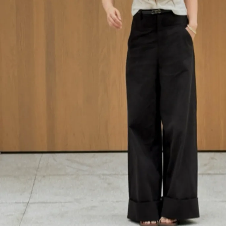 秋季高级垂感宽松低腰休闲喇叭拖地西装裤慵懒轻职风