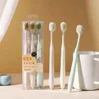 三彩马克龙系宽头软毛学生宿舍家用情侣高效清洁护龈牙刷推荐