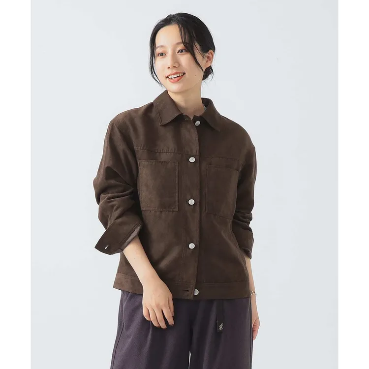 【Montendre】秋季新款 百搭多口袋百搭设计感麂皮夹克宽松外套女