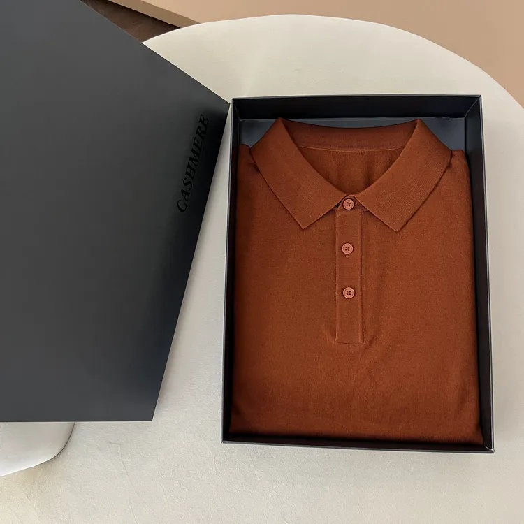 男士精纺100纯羊毛衫POLO领长袖针织打底衫薄款套头内搭上衣