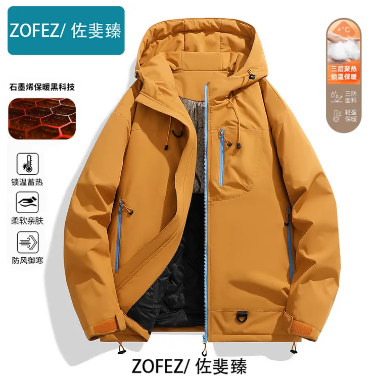 ZOFEZ/佐斐臻冬季冲锋衣棉服男女同款潮牌加厚棉衣防风保暖外套