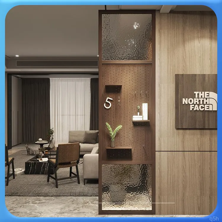 新中式屏风隔断宋氏美学简约玻璃入户玄关实木现代遮挡客厅置物..