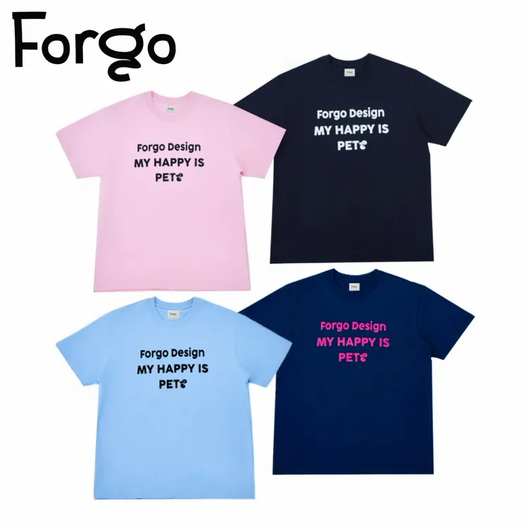FORGO原创多色短袖上衣T恤圆领宽松字母印花潮流美式男女同款