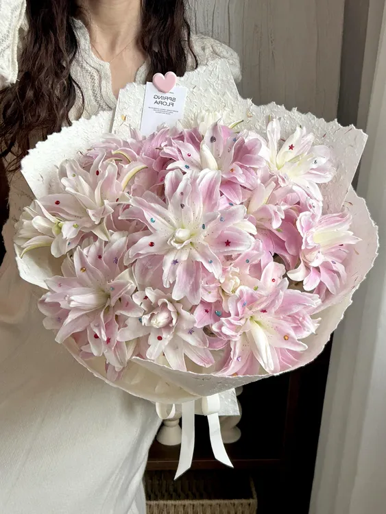 花艺钻石贴珍珠贴纸花束包装带胶贴花艺装饰鲜花包装手工diy材料