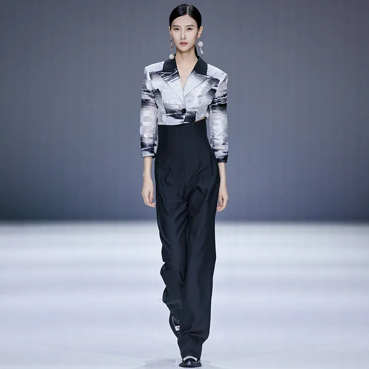 MAGGIE MA马婧设计师法式休闲简约干练优雅职业通勤高腰西裤660P