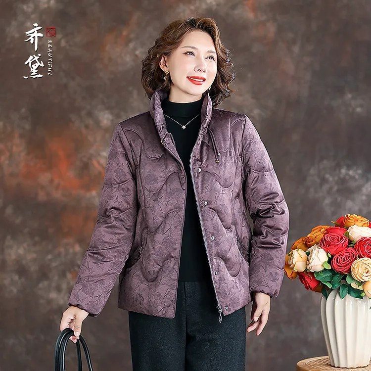 高端品牌羽绒服女官方旗舰店2025冬季新款加厚保暖新中式妈妈外套