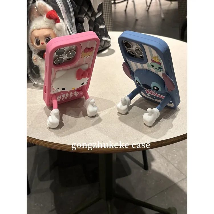趣味卡通立体点赞kitty适用于iPhone16Promax手机壳苹果15/14/13