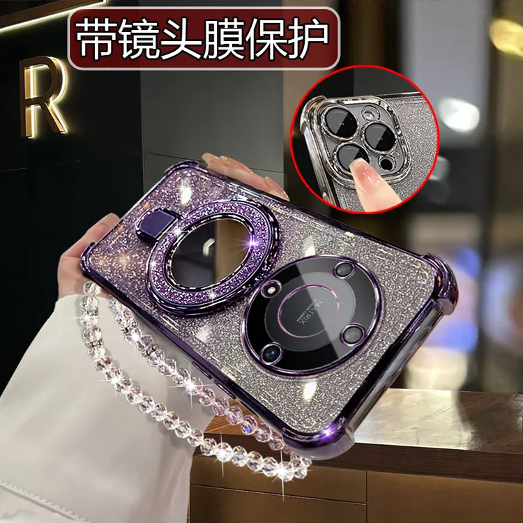 适用新款荣耀X60手机壳BRC-AN00女 硅胶全包honorx60电镀奢华软壳