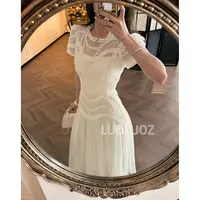 【现货】LUOLUOZ【镜湖踏月】重工气质女神范假两件长款连衣裙JF667