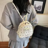 粉色蝴蝶结双肩包包女2025新款小众休闲时尚百搭甜美通勤小背-邮