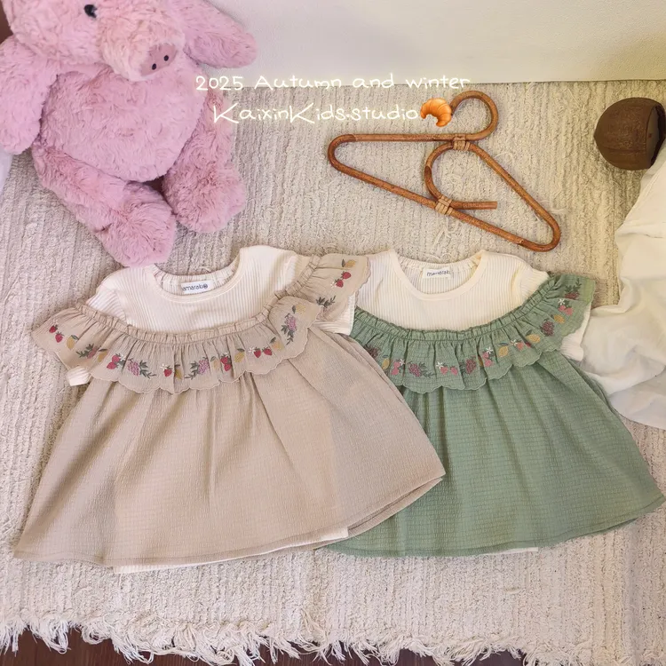 【开心Kids】日单外贸mamaraku刺绣上衣裙