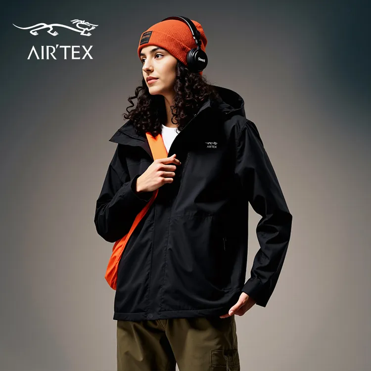 AIR TEX/亚特户外防暴雨男女三合一可拆卸冲锋衣加绒保暖登山外套