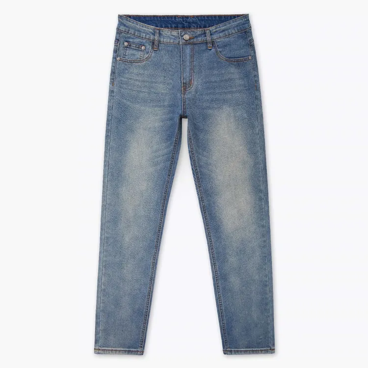 冬季加绒牛仔裤男款中腰弹力男士小直筒牛仔裤牛仔裤男款2025新款