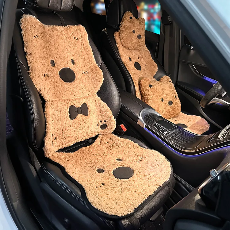 汽车坐垫冬季加厚毛绒可爱西高地小狗座垫车内秋冬保暖车载座套