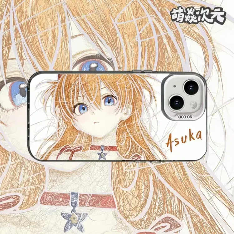 EVA素描明日香磨砂彩银手机壳适用苹果17华为p70vivo小米15oppo