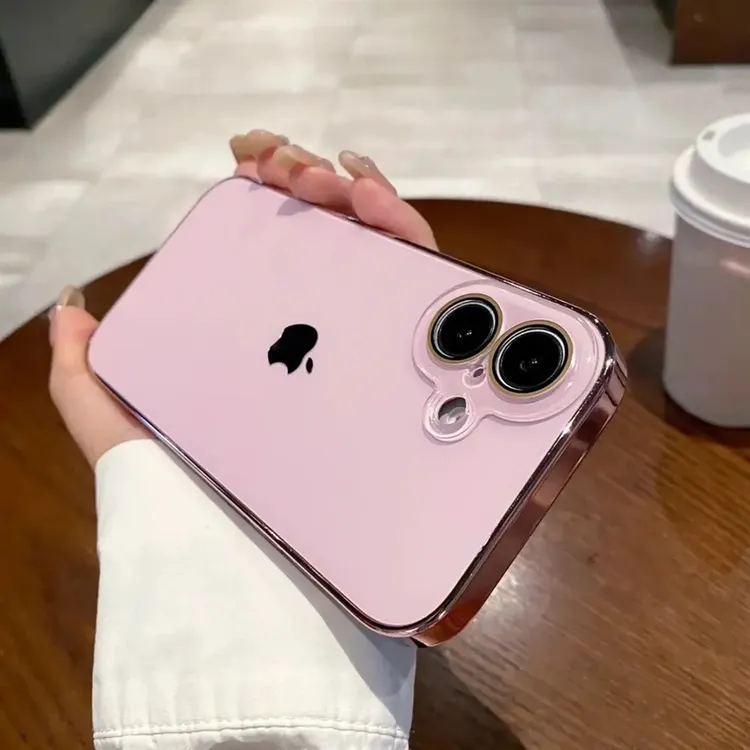 电镀磨砂适用苹果17promax手机壳简约iPhone16高级感14纯色13时尚