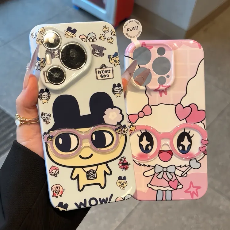 超萌甜心吉眼镜框适用苹果16/15promax手机壳华为p50oppo小米vivo