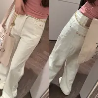 【mimius】&游鹿鹿 时光独白经典老花宽松牛仔裤（不含腰链） WG03030