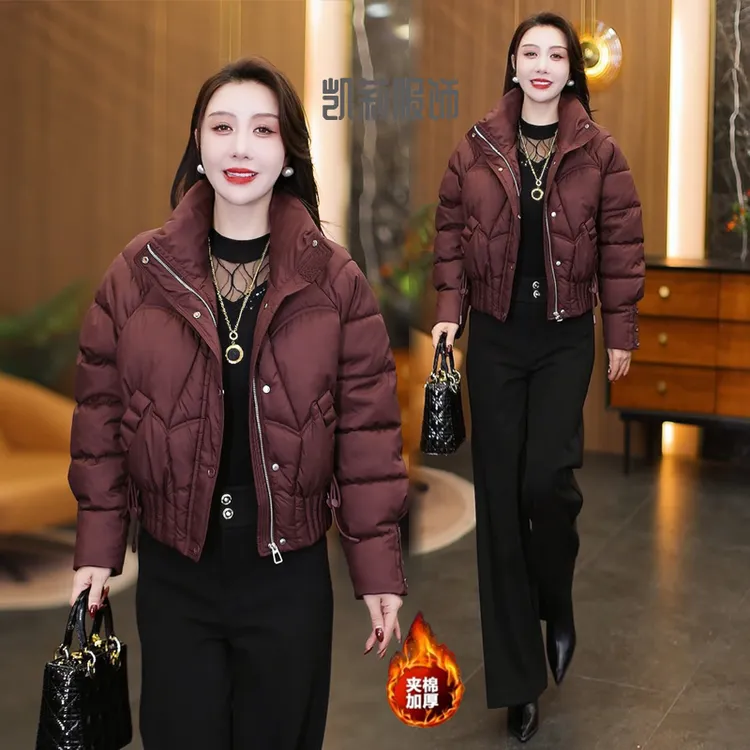 时尚短款棉衣女秋冬新款洋气减龄小个子气质宽松百搭棉服外套