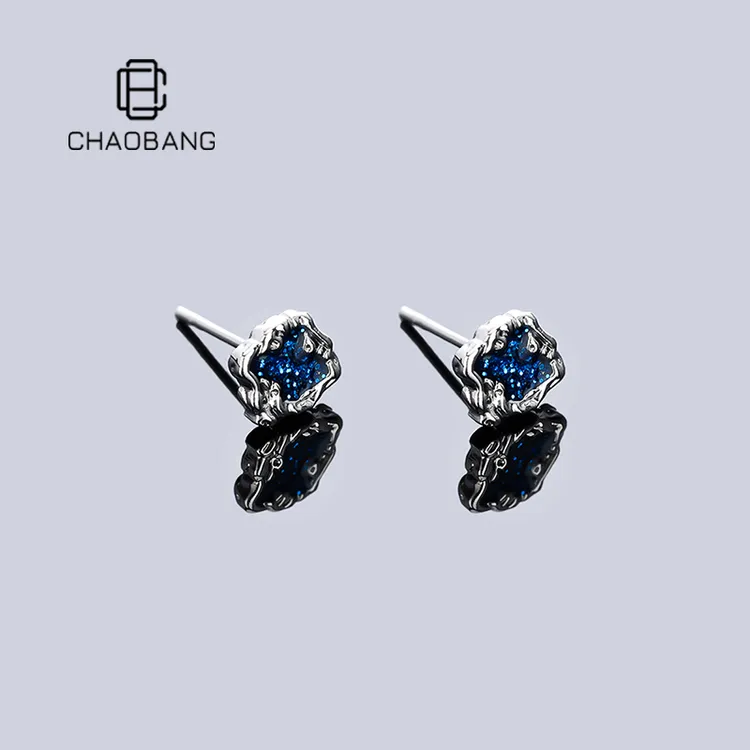 chaobang/潮邦 铜合金耳饰 小众不规则滴油耳钉轻奢高级感ins饰品