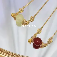【双生九项链】MY059 红玛瑙岫玉DIY设计项链多样性发