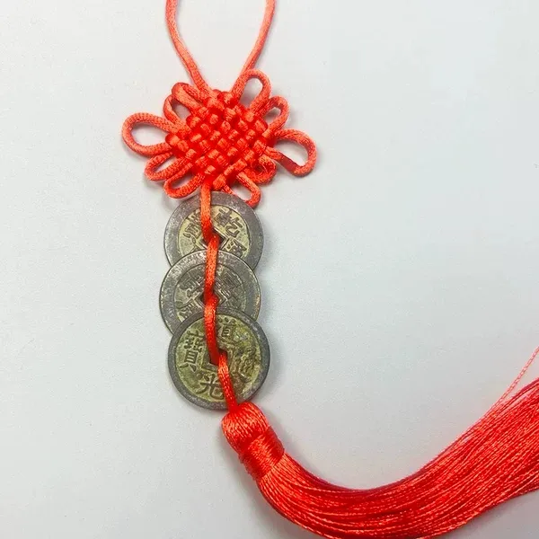 铜吊坠 钱到家三帝钱挂件