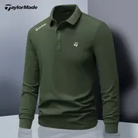 Taylormade泰勒梅高尔夫长袖polo衫商务休闲秋冬翻领户外运动t恤