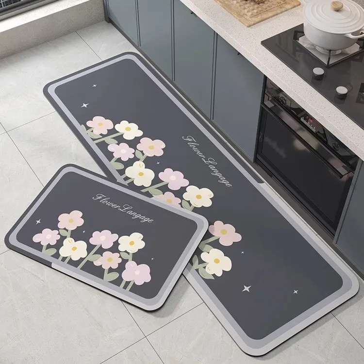 厨房地垫垫子防滑可擦耐脏专用脚垫吸油吸水地毯可裁剪家用卫生间