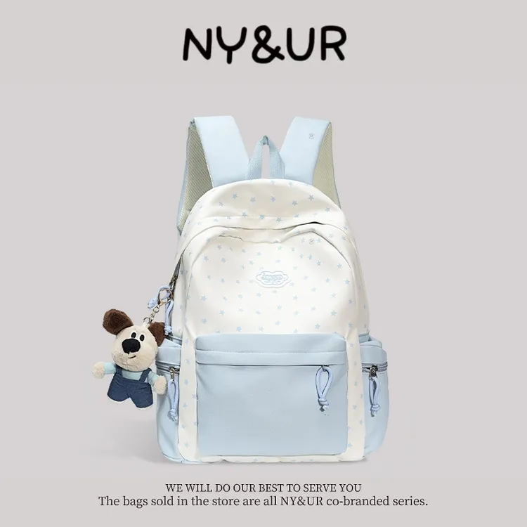 NY&UR联名新品 韩版书包女新款时尚百搭初中生高中校园上课双肩包