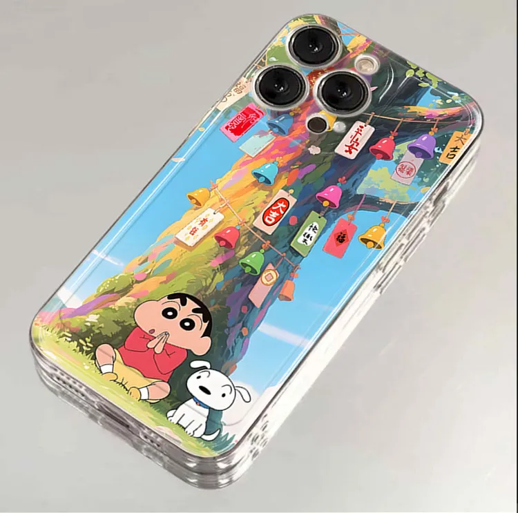 祈福蜡笔小新适用iphone1615手机壳苹果13透明12华为vivo小米oppo