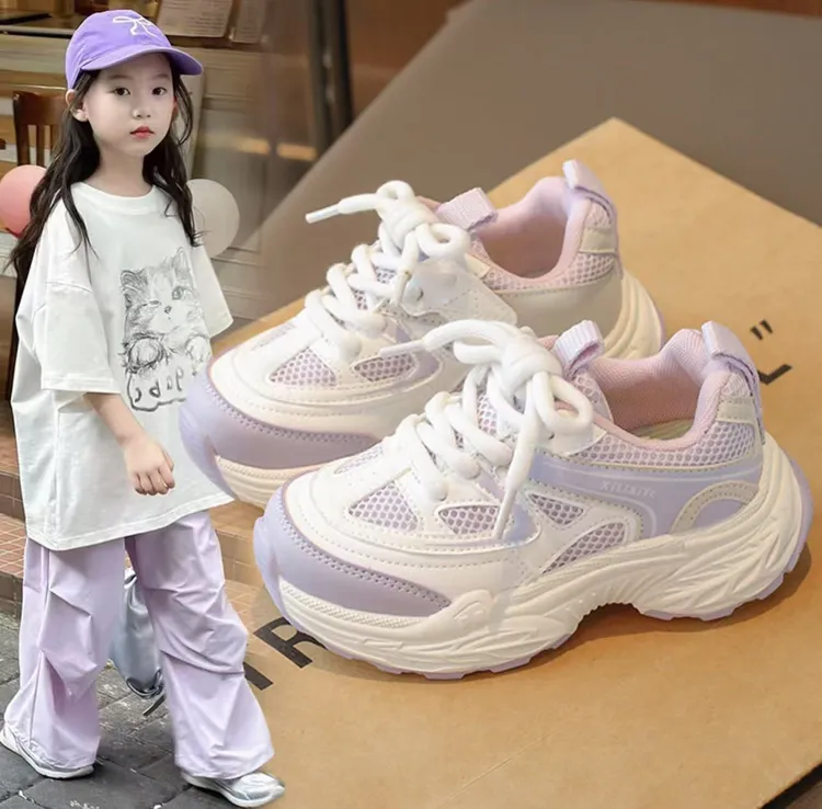 女童运动鞋2025春秋新款儿童网面老爹鞋学生透气休闲跑步鞋潮